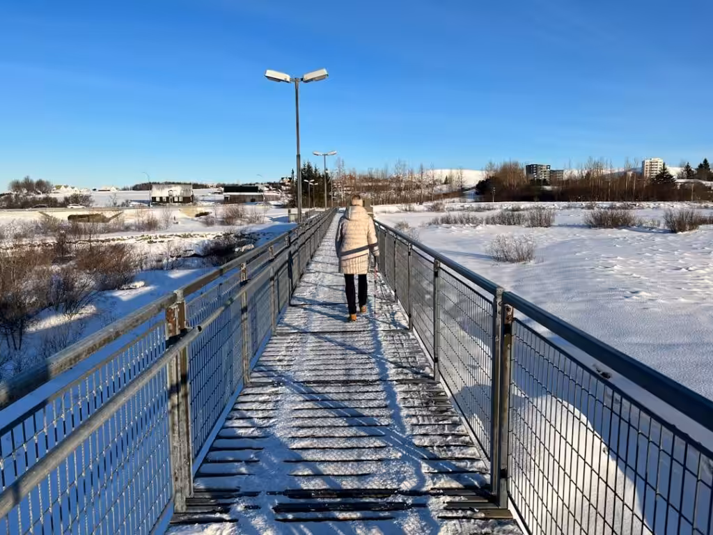 Breiðholtsbraut bridge traffic — The bridge crosses Breiðholtsbraut, a main road that runs through the boundary…